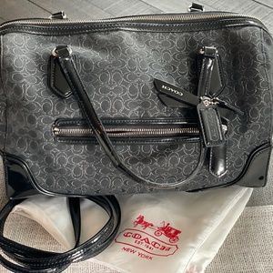 Coach Poppy Metallic sliver outline
